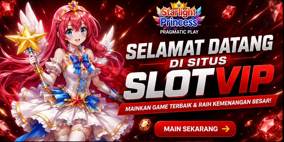 Banner sambutan SLOTVIP dengan karakter fantasy Starlight Princess