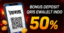Bonus Deposit QRIS Ewallet Indo 50 persen